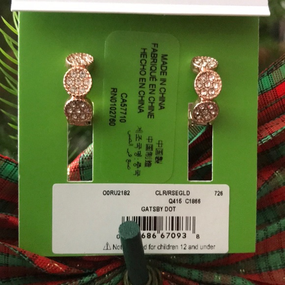 NWT Kate Spade Rose Gold Gatsby Dot Huggies NOT FOR SALE - Picture 2 of 6